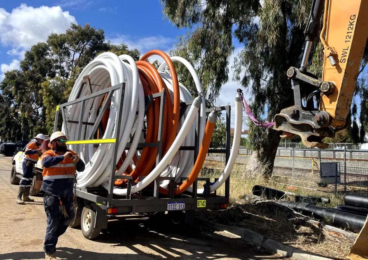 kenwick work site with cable coil