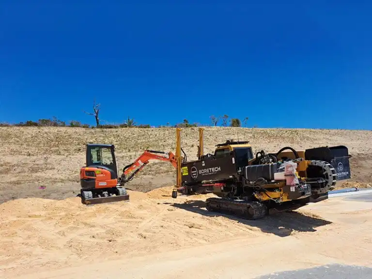 mitchel freeway construction site with boretech vehicle